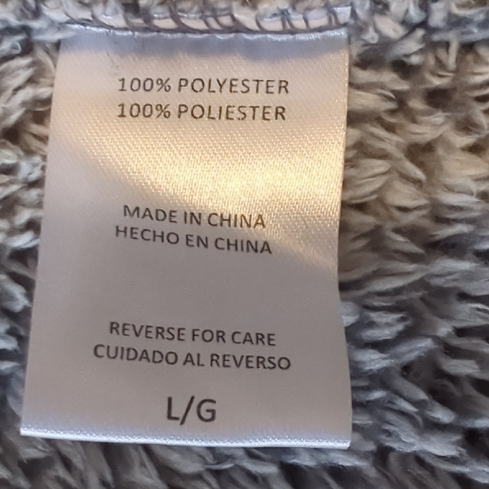 Swiss Alps Cozy Gray Sherpa Jacket Size Large - Picture 9 of 12